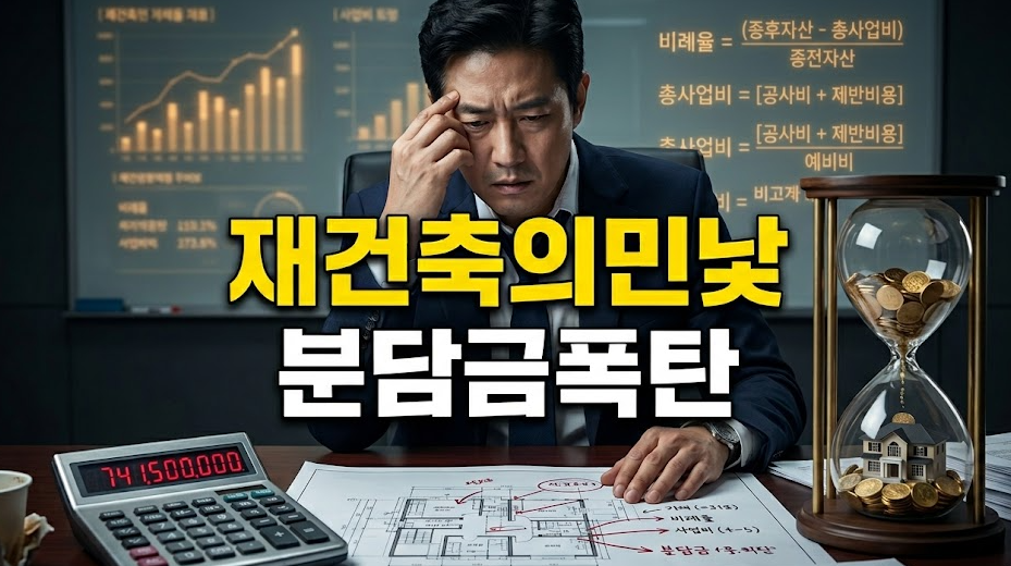 재건축 재개발 조합원 분담금 비례율 권리가액 공사비 증액 조합 시공사 결정 구조