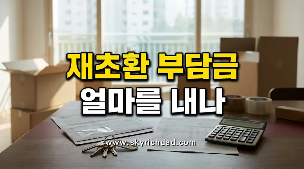 재초환 부담금 계산 - 조합원 1인당 평균이익 8천만원 면제와 5천만원 구간 부과율 10~50%, 1세대1주택 장기보유 감경과 납부유예, 비례율 하락이 분담금을 바꾸는 구조
